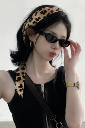 Leopard Print Long Silk Scarf - Retro Spicy Girl Style Hair Tie Belt Accessory - Korean Ins Fashion for Women