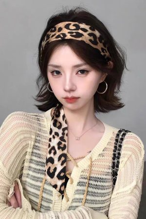 Leopard Print Long Silk Scarf - Retro Spicy Girl Style Hair Tie Belt Accessory - Korean Ins Fashion for Women