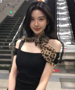 Leopard Print Long Silk Scarf for Women - Spicy Girl Summer Neck Accessory, Versatile Retro Fashion Statement