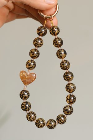 Leopard Print Phone Chain Pendant Lanyard Wrist Strap for Women - Stylish Mobile Phone Accessory & Creative Jewelry Charm