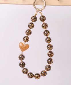 Leopard Print Phone Chain Pendant Lanyard Wrist Strap for Women - Stylish Mobile Phone Accessory & Creative Jewelry Charm