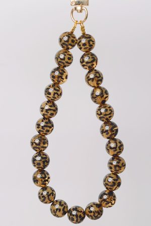 Leopard Print Phone Chain Pendant Lanyard Wrist Strap for Women - Stylish Mobile Phone Accessory & Creative Jewelry Charm