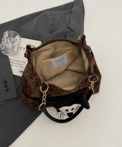 Leopard Print Tote Bag for Women - Spring Summer 2025 Retro Shoulder Bag, High-End Versatile Commuter & Travel Bag