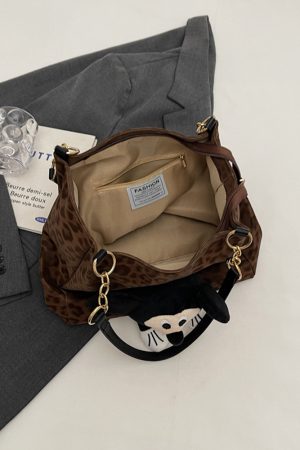Leopard Print Tote Bag for Women - Spring Summer 2025 Retro Shoulder Bag, High-End Versatile Commuter & Travel Bag