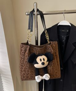 Leopard Print Tote Bag for Women - Spring Summer 2025 Retro Shoulder Bag, High-End Versatile Commuter & Travel Bag