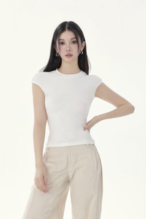 Letter Embroidery American Style Short Sleeve T-Shirt for Women - Slim Fit Flattering Summer Top - Versatile Casual Wear