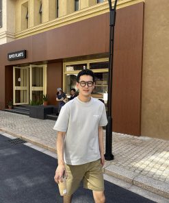 Light Blue Letter Print Short-Sleeve T-Shirt for Men, Summer American Casual Loose Fit, 90s Y2K Style Top