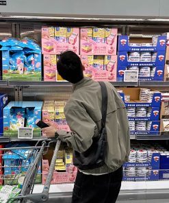 Light Gray Japanese-Style Retro Stand Collar Jacket for Men and Women, Versatile Loose Casual Coat for Spring and Autumn