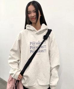 Light Gray Loose Fleece Hoodie for Women and Men, National Trend, Roaring Beast Design, Casual Streetwear Style