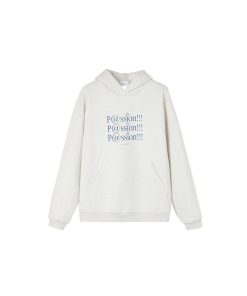 Light Gray Loose Fleece Hoodie for Women and Men, National Trend, Roaring Beast Design, Casual Streetwear Style