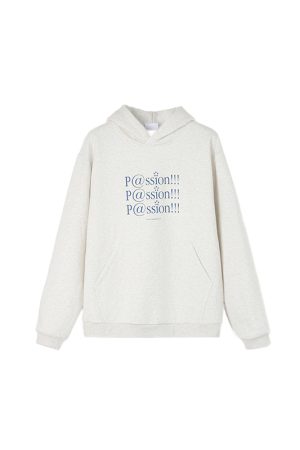 Light Gray Loose Fleece Hoodie for Women and Men, National Trend, Roaring Beast Design, Casual Streetwear Style