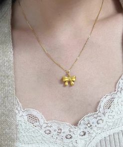 Light Luxury Bowknot Necklace for Women - 2025 Trendy Clavicle Chain Accessory, Niche Design for Girls, Perfect for Everyday Elegance