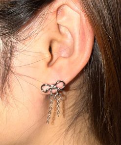 Light Luxury Butterfly Knot Tassel Earrings - High-End Design Ear Studs for Gentle Temperament and Versatile Style