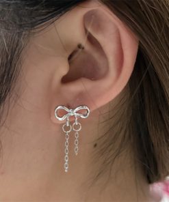 Light Luxury Butterfly Knot Tassel Earrings - High-End Design Ear Studs for Gentle Temperament and Versatile Style