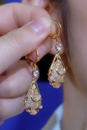 Light Luxury Diamond-Studded Mesh Water Drop Earrings - Versatile Elegant Niche Fashion Accessories for 2025