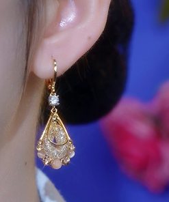 Light Luxury Diamond-Studded Mesh Water Drop Earrings - Versatile Elegant Niche Fashion Accessories for 2025