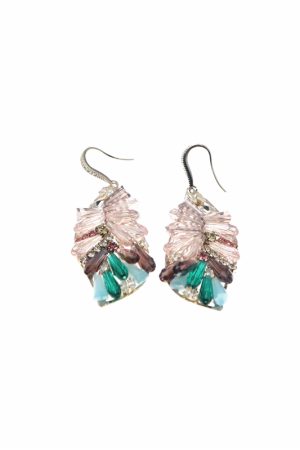 Light Luxury High-End Elegant Irregular Leaf Earrings with Artificial Crystal - Trendy Statement Jewelry Accessories