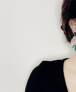 Light Luxury High-End Elegant Irregular Leaf Earrings with Artificial Crystal - Trendy Statement Jewelry Accessories