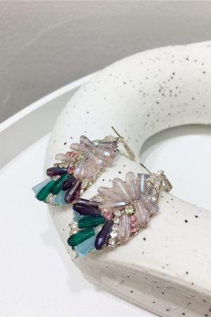 Light Luxury High-End Elegant Irregular Leaf Earrings with Artificial Crystal - Trendy Statement Jewelry Accessories