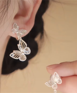 Light Luxury Hollow Butterfly Earrings for Women - Versatile Skin-Tone Enhancing Studs, Niche High-End Fashion Jewelry