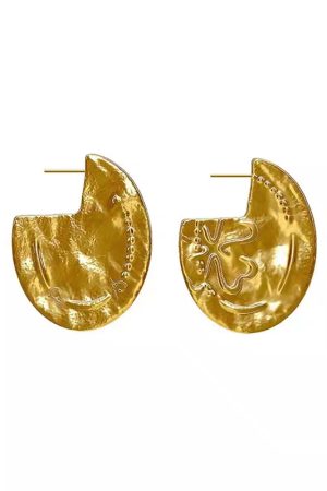 Light Luxury Irregular Geometric Alloy Ear Studs - European and American Fashion Earring Set for Trendy Style