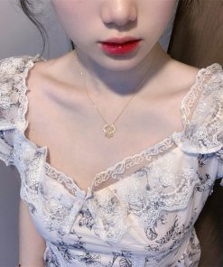 Light Luxury Peace Lock Pendant Necklace for Women - Trendy Collarbone Chain Accessory, 2025 Fashion Statement