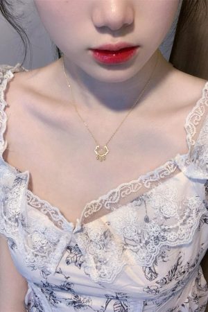 Light Luxury Peace Lock Pendant Necklace for Women - Trendy Collarbone Chain Accessory, 2025 Fashion Statement