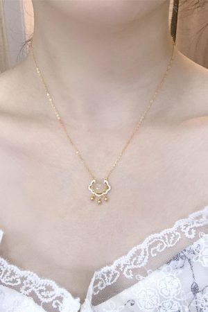 Light Luxury Peace Lock Pendant Necklace for Women - Trendy Collarbone Chain Accessory, 2025 Fashion Statement