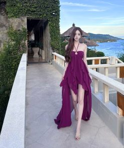 Light Luxury Spaghetti Strap Dress Set for Women â€“ Fatal Woman Two-Piece Design, Elegant Evening Wear, Chic Fashion Statement