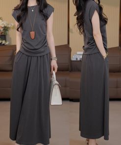 Light Luxury Summer French Minimalist High-Quality Top and Skirt Set - Sweet Gentle Style for 2025