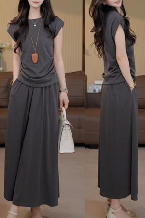 Light Luxury Summer French Minimalist High-Quality Top and Skirt Set - Sweet Gentle Style for 2025