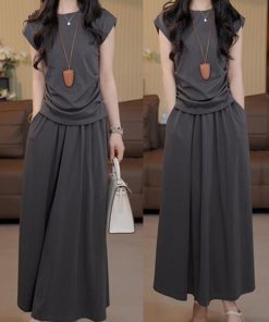 Light Luxury Summer French Minimalist High-Quality Top and Skirt Set - Sweet Gentle Style for 2025