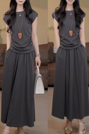 Light Luxury Summer French Minimalist High-Quality Top and Skirt Set - Sweet Gentle Style for 2025