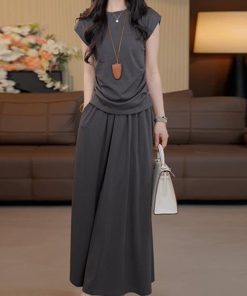 Light Luxury Summer Minimalist French Style High-Quality Top and Skirt Set - Sweet Gentle Fashion for 2025