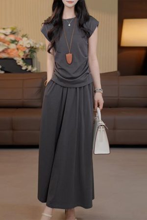 Light Luxury Summer Minimalist French Style High-Quality Top and Skirt Set - Sweet Gentle Fashion for 2025