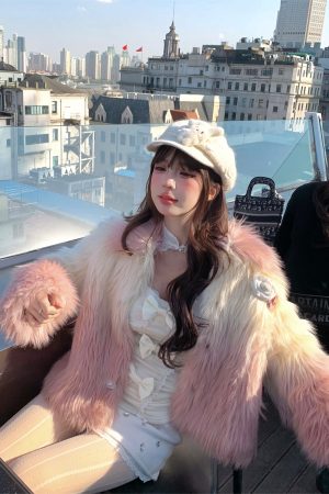 Light Mist White Tea Korean Lace Woolen A-line Mini Skirt for Women - Autumn Winter Slim Fit Sexy Bodycon Style