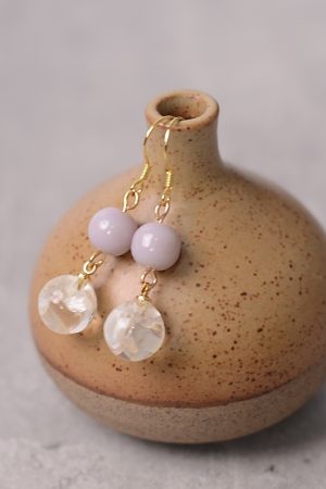 Light Purple Translucent Acrylic Long Earrings - Delicate Spring/Summer Design, Anti-Allergic, Fresh Artistic Style for Girls