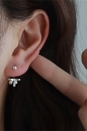 Lightweight Ballet-Style Ribbon Bow Stud Earrings for Women - Luxury High-End Sweet Ear Accessories 2025 Trendy Fashion