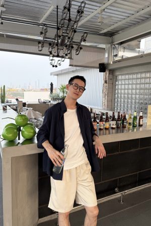 Lightweight Blue Cotton-Linen Sun Protection Shirt for Men - Summer Casual Korean Style, Breathable and Comfortable
