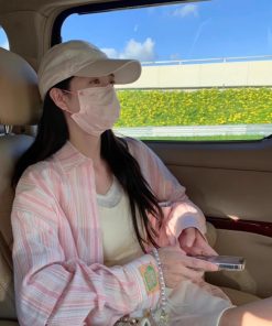 Lightweight Blue Striped Long Sleeve Shirt Jacket for Women - Casual Summer Sun Protection Top, Loose Fit for Effortless Style