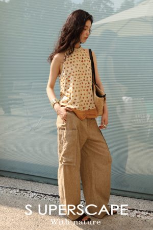 Lightweight Breathable Cotton Ruched Halter Top with Printed Patchwork - Stylish Summer Essential