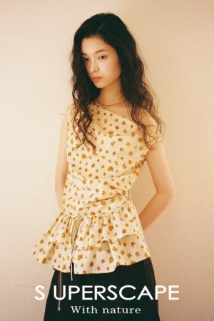 Lightweight Breathable Orange Floral Print Off-Shoulder Lace Knot Waist Top - Pure Cotton Summer Style