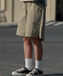 Lightweight Breathable Sports Shorts for Men and Women - Japanese City Boy Embroidery, Loose Fit Five-Point Beach Pants, Summer Essentials