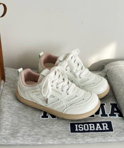 Lightweight Breathable White Casual Sneakers for Women - Soft Sole Non-Slip Versatile Spring 2025 Fashion Footwear
