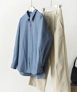 Lightweight Cotton Padded Shirt - Elegant Minimalist Zippered Commuting Top, Versatile Loose-Fit Design for Everyday Wear