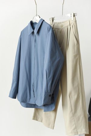 Lightweight Cotton Padded Shirt - Elegant Minimalist Zippered Commuting Top, Versatile Loose-Fit Design for Everyday Wear