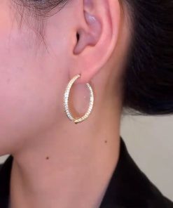 Lightweight Crossed Fish Tail Drop Earrings with Zircon Inlay for Women - Elegant High-End Fashion Accessories