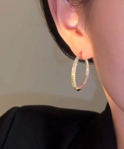 Lightweight Crossed Fish Tail Drop Earrings with Zircon Inlay for Women - Elegant High-End Fashion Accessories