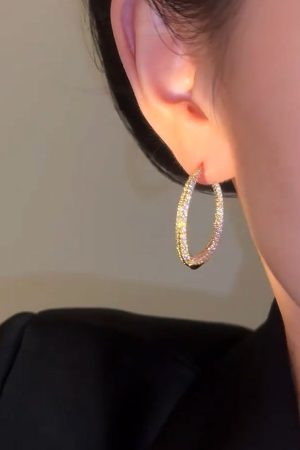 Lightweight Crossed Fish Tail Drop Earrings with Zircon Inlay for Women - Elegant High-End Fashion Accessories