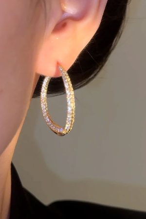 Lightweight Crossed Fish Tail Drop Earrings with Zircon Inlay for Women - Elegant High-End Fashion Accessories